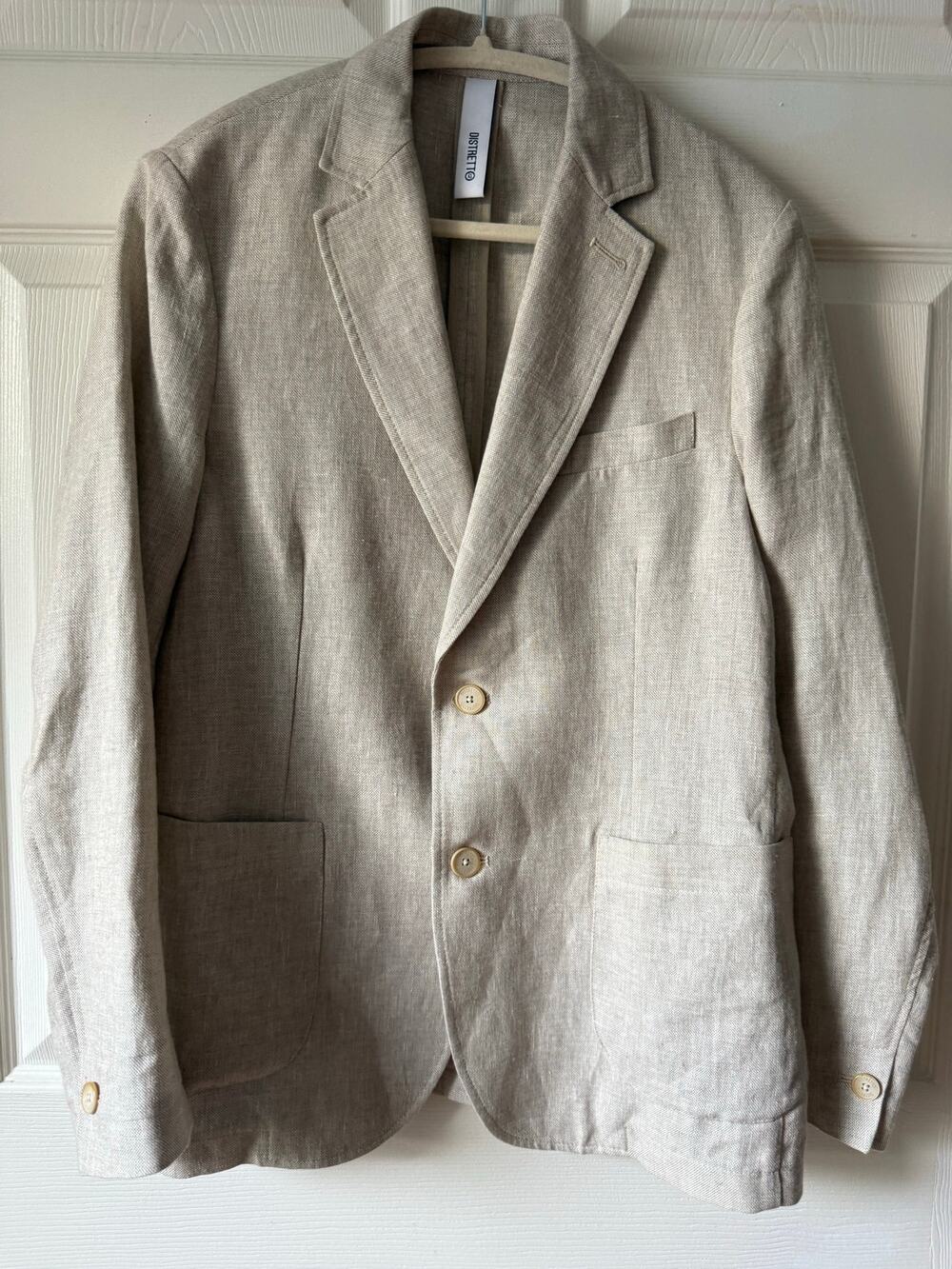 Distretto12 Men’s Tan Linen Blend Sport Coat Blazer Size 48 Italy